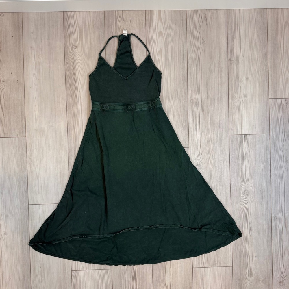 Daily Practice Anthropologie Green High Low Racerback Midi Dress Small OB1491067